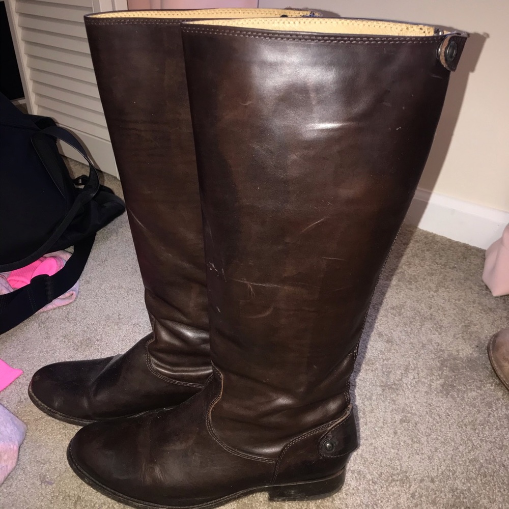 Dark leather Frye boots size 10